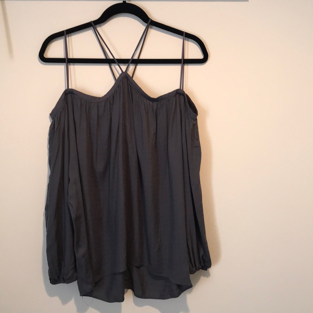 Grey off the shoulder shirt